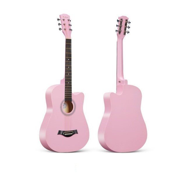 Acoustic Guitar - 38 Inch - Pink Color (Full Set)
