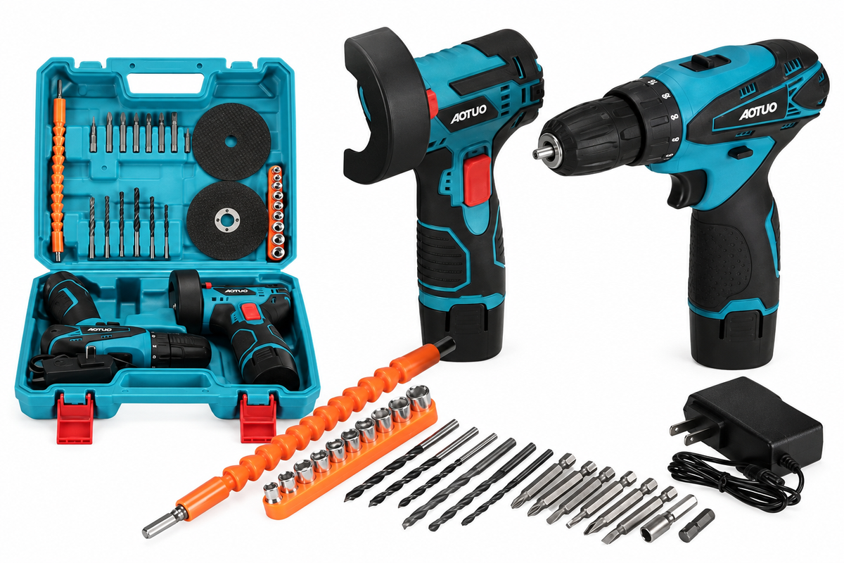 Cordless Drill & Angle Grinder Combo Kit